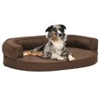 vidaXL Hondenbed ergonomisch linnen-look 75x53 cm bruin, Dieren en Toebehoren, Honden-accessoires, Verzenden, Nieuw