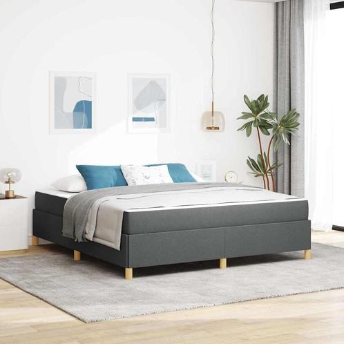 vidaXL Boxspring bed Donkergrijs en Wit en Donkergrijs 180 x, Huis en Inrichting, Slaapkamer | Bedden, Nieuw, Verzenden