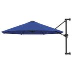 vidaXL Wandparasol met metalen paal 300 cm blauw, Tuin en Terras, Parasols, Verzenden, Nieuw