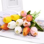 Kunst Boeket - Tulpen Zijden Bloemen Tulp Luxe Boeketten, Nieuw, Verzenden