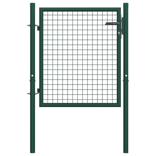 vidaXL Portail de clôture acier 100x75 cm vert, Jardin & Terrasse, Portes de jardin, Neuf, Envoi