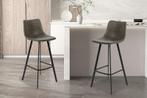 Barstoel Ozan PU Grijs Poten metaal en bekleding PU vintage, Huis en Inrichting, Nieuw, Ophalen of Verzenden, Modern, Stof