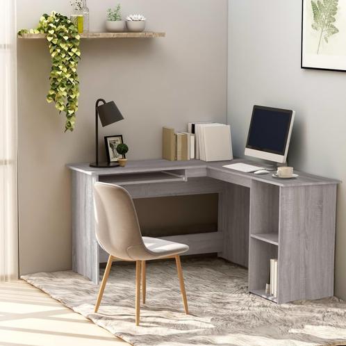 vidaXL Hoekbureau 120x140x75 cm bewerkt hout grijs sonoma, Huis en Inrichting, Bureaus, Nieuw, Verzenden