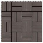 vidaXL 22 st Terrastegels 30x30 cm 2 m² HKC donkerbruin, Doe-het-zelf en Bouw, Verzenden, Nieuw