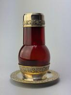 Fles - zilveren metaal - Flesje voor op het nachtkastje, Antiek en Kunst, Antiek | Glaswerk en Kristal