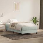 vidaXL Boxspring met matras fluweel lichtgrijs 90x220 cm, Verzenden, Nieuw