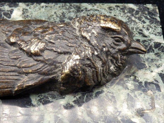 sculptuur, Fraai antiek Animalier beeld van dood vogeltje -, Antiek en Kunst, Curiosa en Brocante