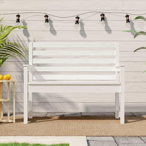 vidaXL Tuinbank 109x48x91,5 cm massief grenenhout wit, Tuin en Terras, Tuinsets en Loungesets, Nieuw, Verzenden