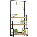 TRUUSK 3-laags Plantenrek - Natuurlijk Hout - Met Bevestigin, Verzenden, Nieuw
