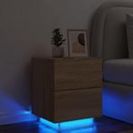 vidaXL Armoire de chevet avec lumières LED chêne sonoma, Maison & Meubles, Chambre à coucher | Tables de chevet, Neuf, Verzenden