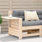 vidaXL Tuinbank met armleuning en kussen massief grenenhout, Verzenden, Nieuw