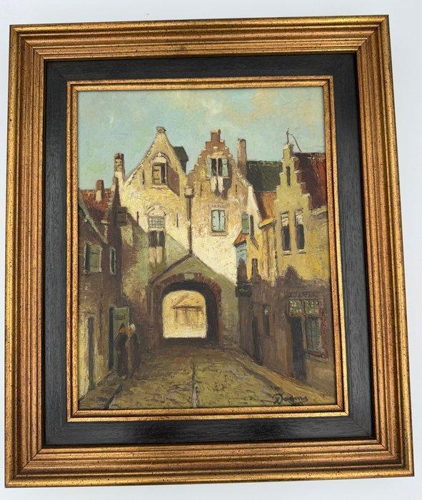 Daems (XX) - Een steegje in Brugge, Antiek en Kunst, Kunst | Schilderijen | Klassiek