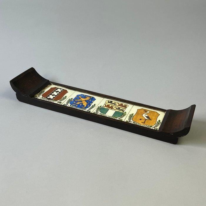 Presenteerblad - Art Deco tegeltableau Amsterdamse school -, Antiek en Kunst, Antiek | Glaswerk en Kristal