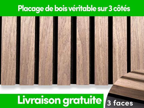 Panneaux muraux acoustiques 3 faces - Bois de noyer, Bricolage & Construction, Plaques & Panneaux, Neuf, Envoi