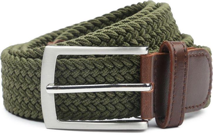 Suitable Geweven Riem Olijfgroen maat 95 Heren, Kleding | Heren, Riemen en Ceintuurs, Riem of Ceintuur, Nieuw, Echt leder, Verzenden