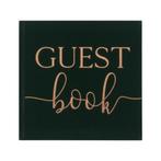 Groene Gastenboek Velvet Gouden Letters 21cm, Hobby en Vrije tijd, Verzenden, Nieuw