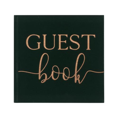 Groene Gastenboek Velvet Gouden Letters 21cm, Hobby & Loisirs créatifs, Articles de fête, Envoi