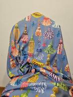 Originele stof met gekleurde kwastjes Blauwe duif