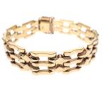 8 karaat vintage brede schakel armband | 18 cm (uniek), Handtassen en Accessoires, Antieke sieraden, Ophalen of Verzenden, Goud