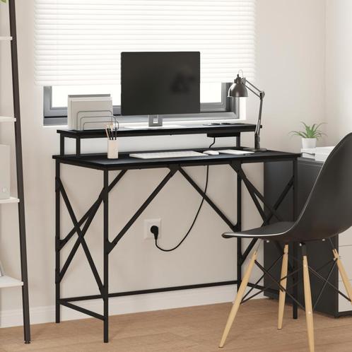 vidaXL Bureau Zwart eiken 100 x 50 x 86.5 cm Bewerkt hout, Huis en Inrichting, Bureaus, Nieuw, Verzenden