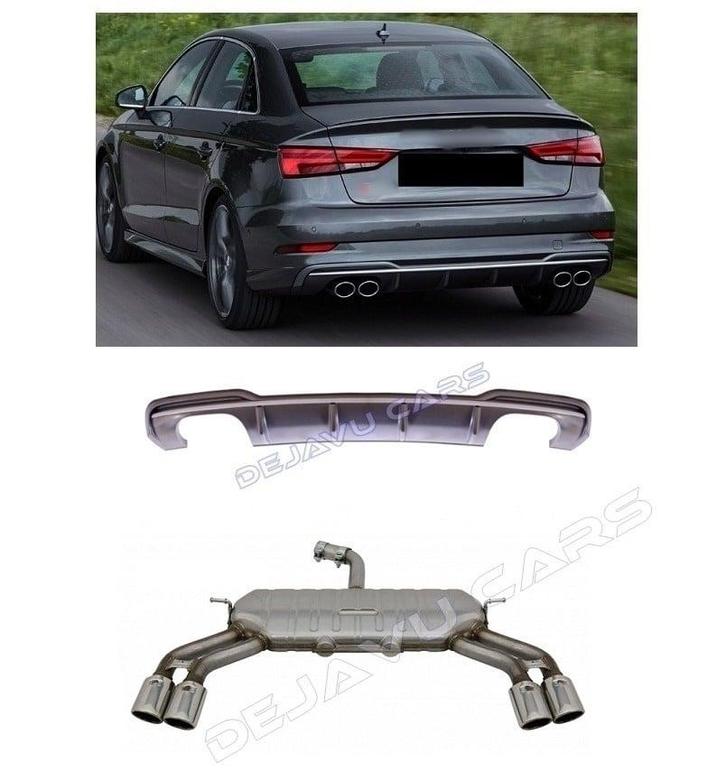 S3 Look Diffuser Platinum grijs + Uitlaat systeem voor Audi, Auto diversen, Tuning en Styling, Ophalen of Verzenden