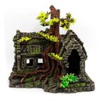 Ruïne met boom 21cm/ Aquariumdecoratie As-155, Dieren en Toebehoren, Verzenden, Nieuw