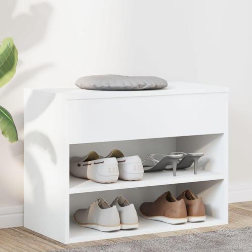 vidaXL Schoenenbank 60x30x45 cm bewerkt hout wit, Huis en Inrichting, Kasten | Schoenenkasten, Nieuw, Verzenden