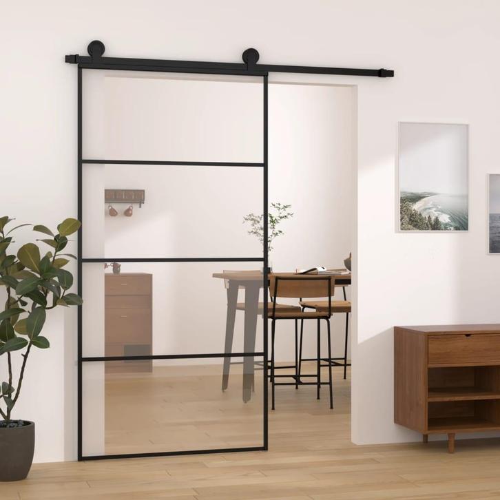 vidaXL Schuifdeur met beslag 102,5x205 cm ESG-glas en, Doe-het-zelf en Bouw, Deuren en Vliegenramen, Nieuw, Verzenden