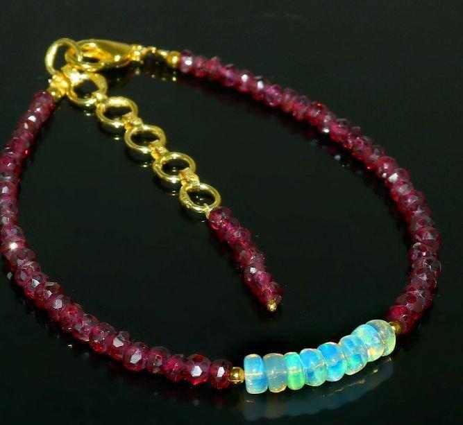 Natuurlijke opalen-granaten-6,3 g- 6.3 g, Verzamelen, Mineralen en Fossielen