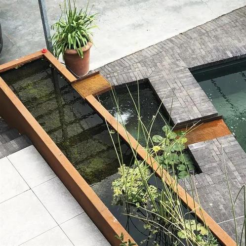 Vijverbak Cortenstaal | Rechthoek | Vierkant | Aluminium, Tuin en Terras, Vijvers, Nieuw, Verzenden