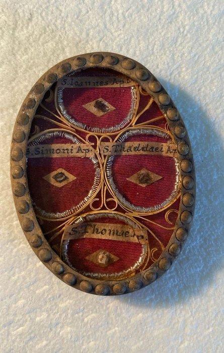 Antiek Relikwie - Glas, Textiel, Brons - 1850-1900 -, Antiek en Kunst, Kunst | Niet-Westerse kunst