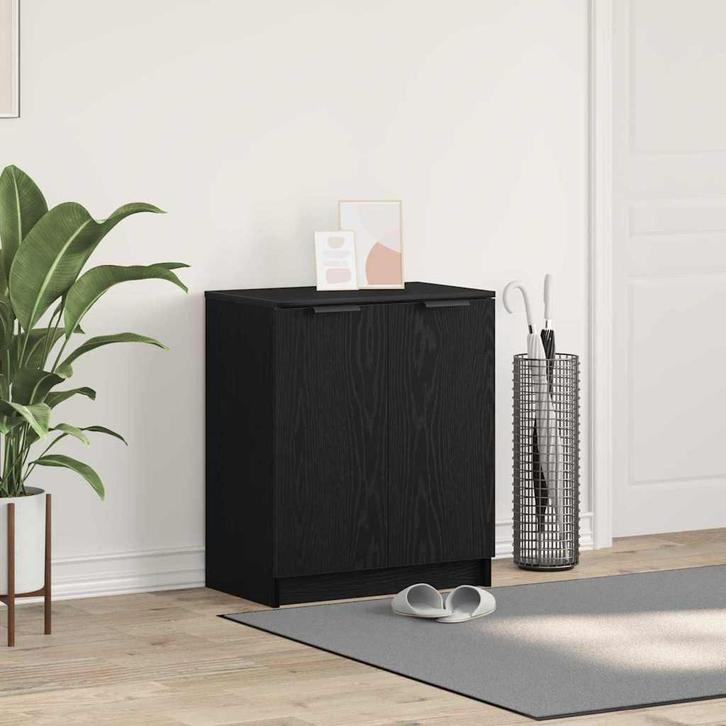 vidaXL Schoenenkast met plank Zwart Eiken 59 x 35 x 70 cm, Huis en Inrichting, Kasten | Overige, Nieuw, Verzenden