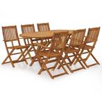 vidaXL 7-delige Tuinset inklapbaar massief acaciahout, Tuin en Terras, Verzenden, Nieuw, Tuinset