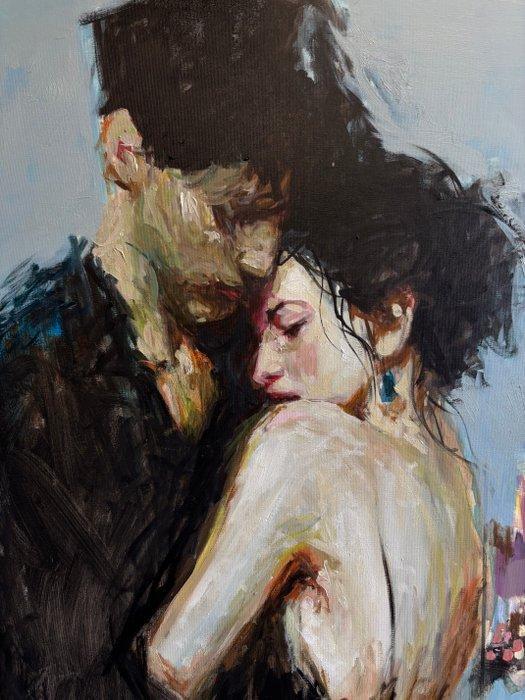 Nan Laar - In Elkaars Armen, Antiek en Kunst, Kunst | Schilderijen | Modern