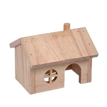 knaagdieren houten lodge puntdak 15x11x12cm, Dieren en Toebehoren, Knaagdieren en Konijnen | Toebehoren, Nieuw