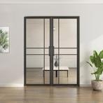 Dubbele stalen taatsdeur 6 Vlaks  Helder glas Luxe design, Minder dan 80 cm, Overige typen, Nieuw, Metaal