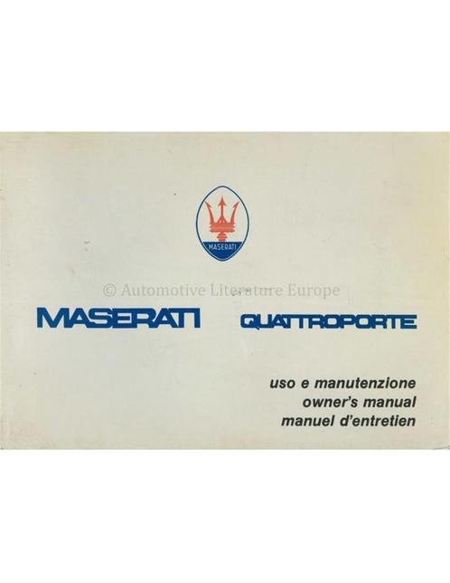 1980 MASERATI QUATTROPORTE INSTRUCTIEBOEKJE, Autos : Divers, Modes d'emploi & Notices d'utilisation, Enlèvement ou Envoi