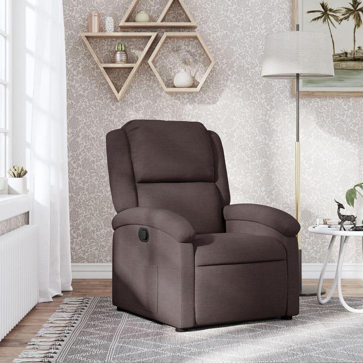 Verstelbare Fauteuil Stof Donkerbruin | Retour Deal | 40%..., Huis en Inrichting, Fauteuils, Minder dan 50 cm, Minder dan 75 cm