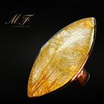 Prémium - Natuurlijk gouden Quartz Rutile - Zilver 925 - Met, Verzamelen, Mineralen en Fossielen