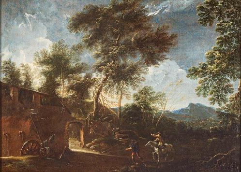 Pandolfo Reschi (1624 – 1699) - Paesaggio con viandanti, Antiek en Kunst, Kunst | Schilderijen | Klassiek