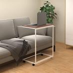 vidaXL Bijzettafel met wieltjes 55x35x70 cm bewerkt hout wit, Verzenden, Nieuw