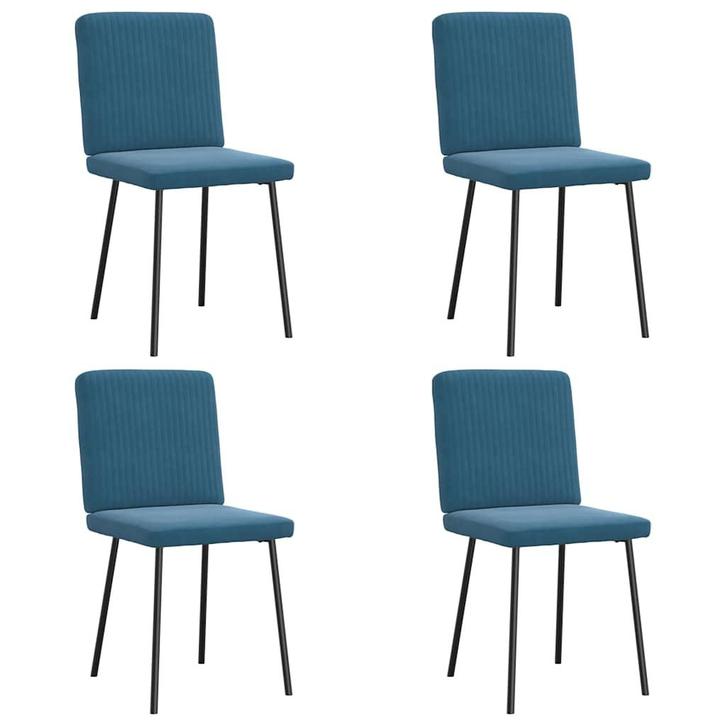 vidaXL Eetkamerstoelen 4 st fluweel blauw, Huis en Inrichting, Stoelen, Nieuw, Verzenden