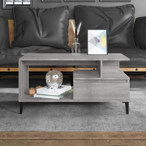 vidaXL Salontafel 90x49x45 cm bewerkt hout grijs sonoma, Huis en Inrichting, Tafels | Salontafels, Nieuw, Verzenden