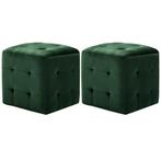 vidaXL Poef 2 st 30x30x30 cm fluweel groen, Huis en Inrichting, Verzenden, Nieuw