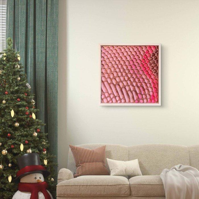 Maria Ruisi - Tableau abstrait rose relief, Antiquités & Art, Art | Peinture | Moderne