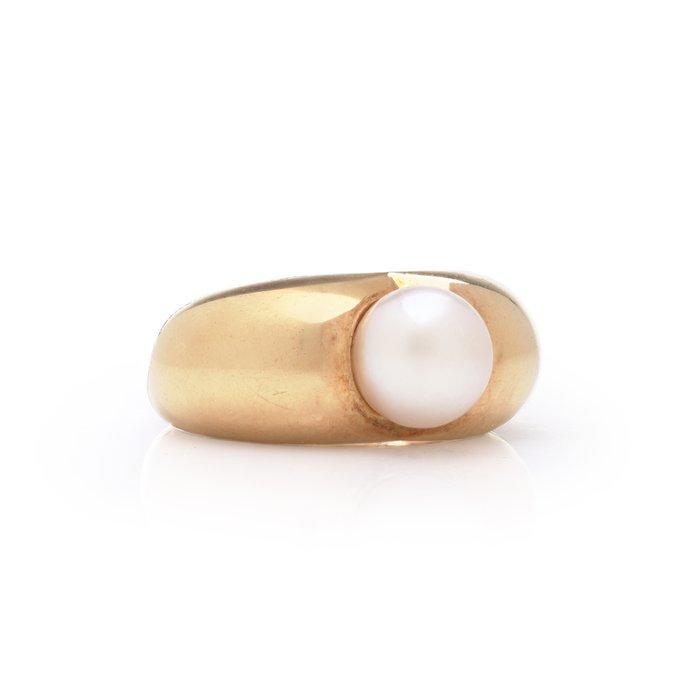 Cartier - Ring Cartier 18kt goud hartvormige parelring – ca., Handtassen en Accessoires, Ringen