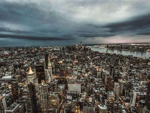 Fabian Kimmel - Cloudy Sky, New York, Antiek en Kunst, Kunst | Schilderijen | Modern