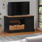 vidaXL Tv-meubel HALDEN met schuifdeur zwart 110x40x60 cm, Huis en Inrichting, Verzenden, Nieuw