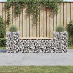 vidaXL Banc de jardin design gabion 183x41x60,5 cm bois, Jardin & Terrasse, Verzenden, Neuf