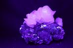 Fluorescerende calcietkristallen op pyriet Exemplaar -